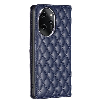 BINFEN COLOR BF16 For Honor 100 Pro 5G Cell Phone Case PU Leather Rhombus Imprinted Cover
