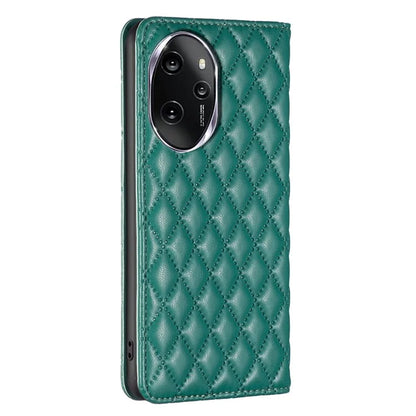 BINFEN COLOR BF16 For Honor 100 Pro 5G Cell Phone Case PU Leather Rhombus Imprinted Cover