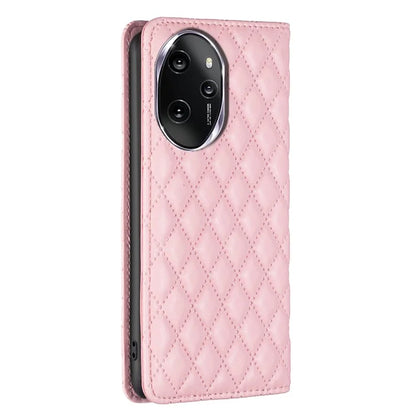 BINFEN COLOR BF16 For Honor 100 Pro 5G Cell Phone Case PU Leather Rhombus Imprinted Cover