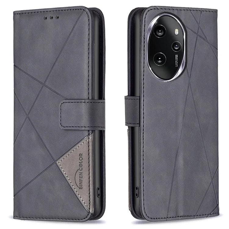 BINFEN COLOR BF05 For Honor 100 Pro 5G Cell Phone Case Imprinted Wallet Stand Leather Cover