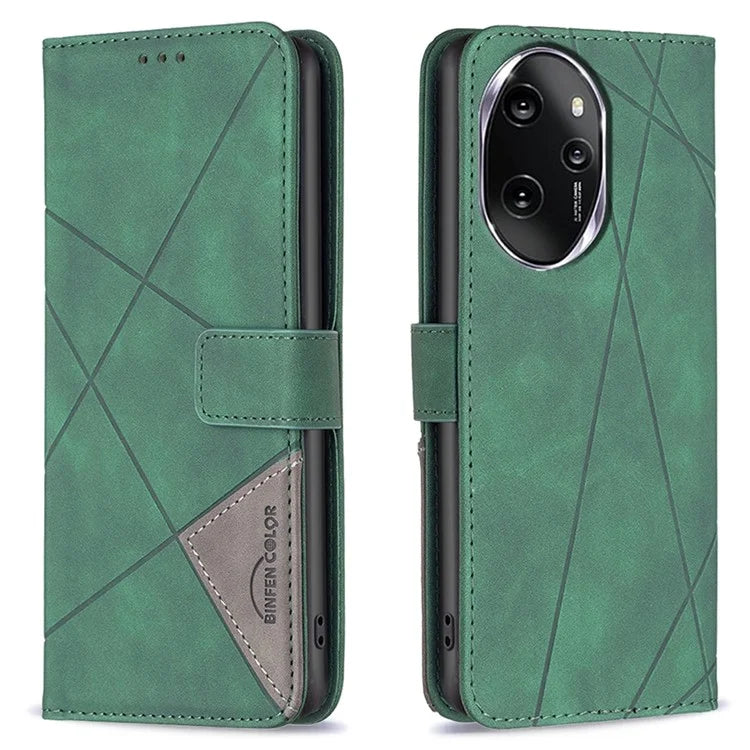 BINFEN COLOR BF05 For Honor 100 Pro 5G Cell Phone Case Imprinted Wallet Stand Leather Cover