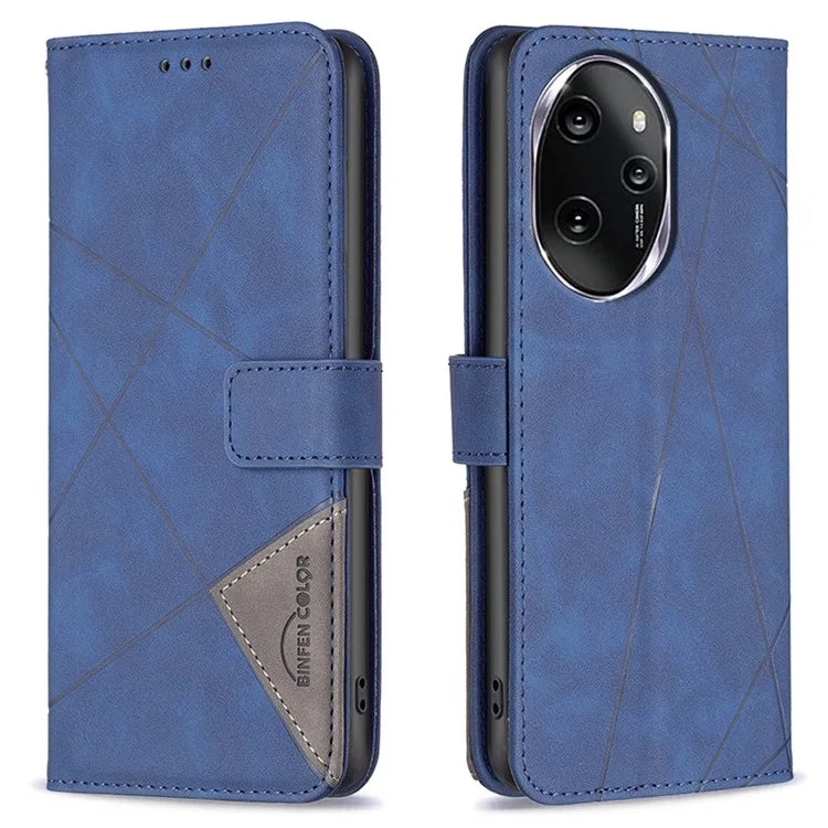 BINFEN COLOR BF05 For Honor 100 Pro 5G Cell Phone Case Imprinted Wallet Stand Leather Cover