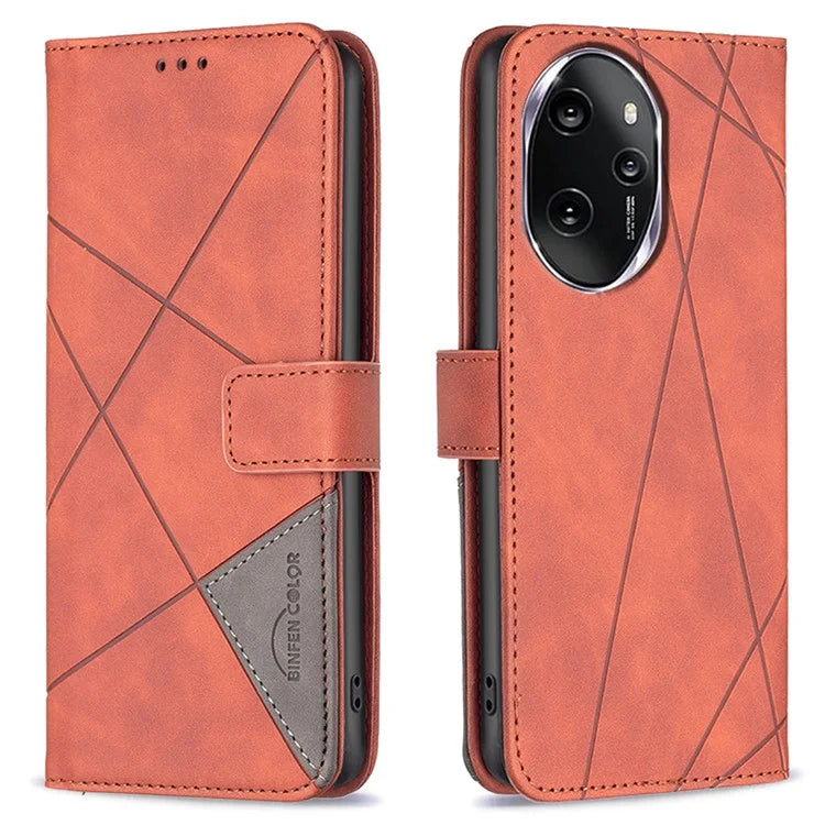 BINFEN COLOR BF05 For Honor 100 Pro 5G Cell Phone Case Imprinted Wallet Stand Leather Cover