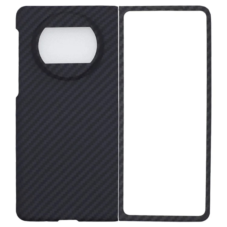 Aramid Fiber Shell for Huawei Mate X3 5G Case 1500D Coarse Texture Slim-Fit Black Cell Phone Cover with Big Lens Cutout
