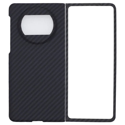 Aramid Fiber Shell for Huawei Mate X3 5G Case 1500D Coarse Texture Slim-Fit Black Cell Phone Cover with Big Lens Cutout