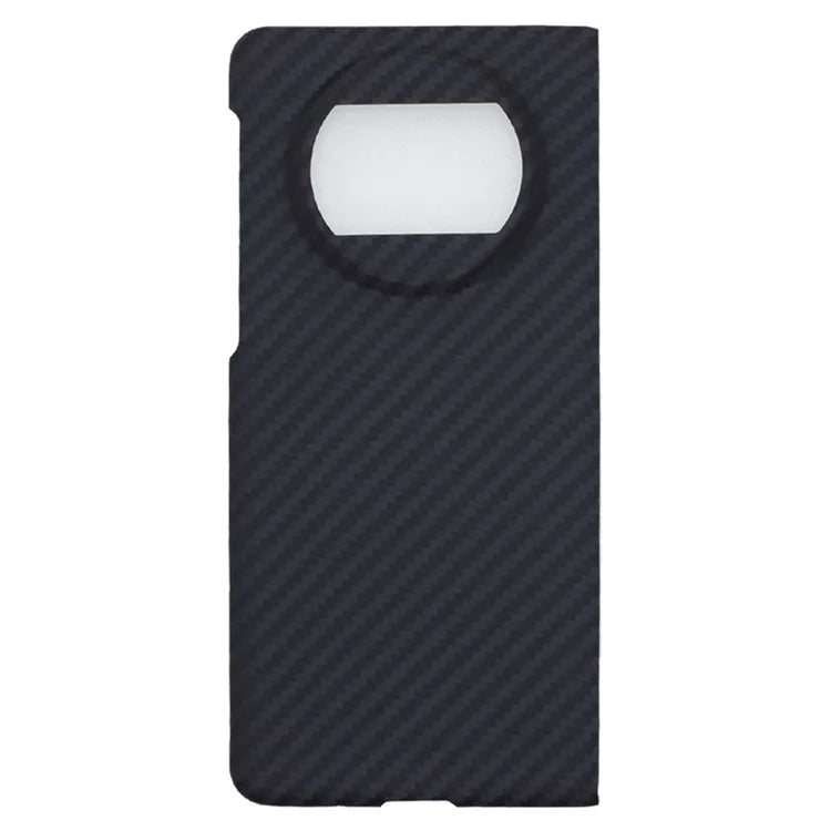 Aramid Fiber Shell for Huawei Mate X3 5G Case 1500D Coarse Texture Slim-Fit Black Cell Phone Cover with Big Lens Cutout