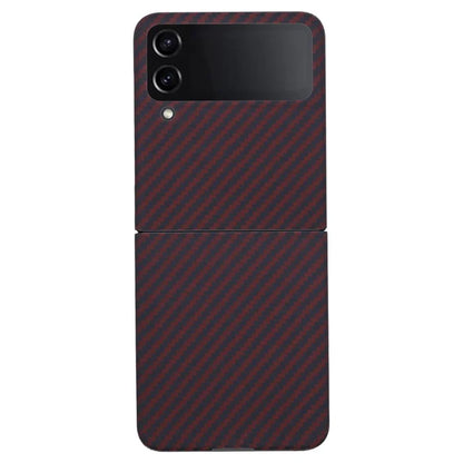 For Samsung Galaxy Z Flip4 5G Phone Shell Big Lens Cutout Aramid Fiber 1500D Coarse Texture Case