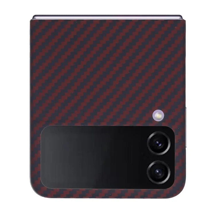 For Samsung Galaxy Z Flip4 5G Phone Shell Big Lens Cutout Aramid Fiber 1500D Coarse Texture Case