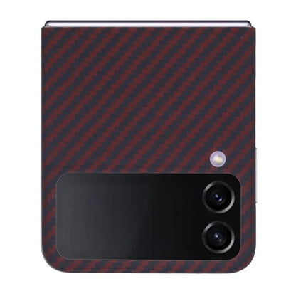 For Samsung Galaxy Z Flip4 5G Phone Shell Big Lens Cutout Aramid Fiber 1500D Coarse Texture Case