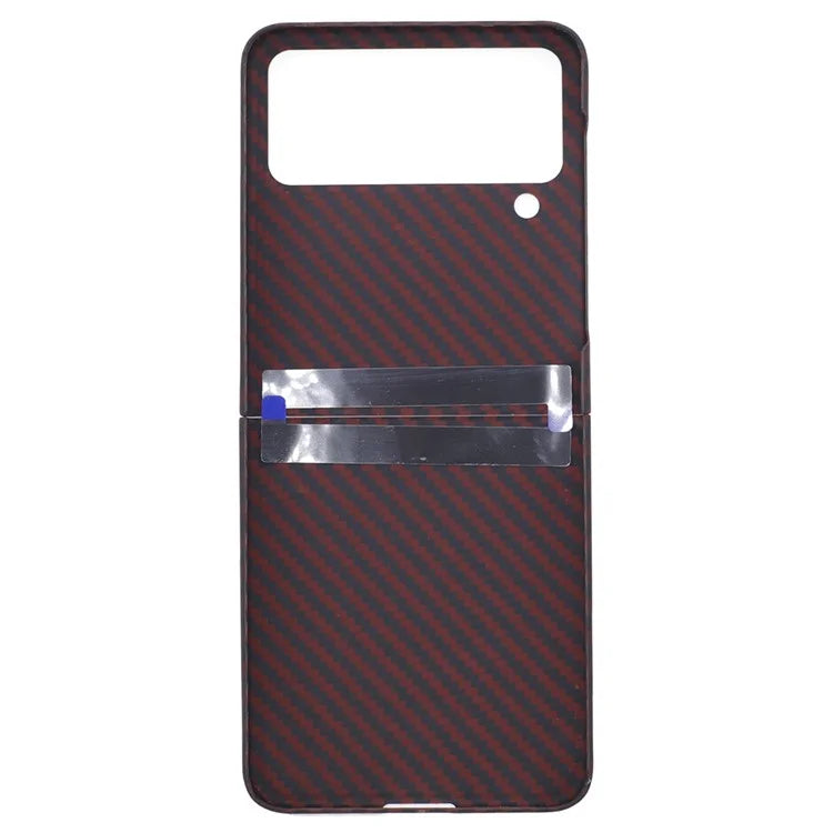 For Samsung Galaxy Z Flip4 5G Phone Shell Big Lens Cutout Aramid Fiber 1500D Coarse Texture Case