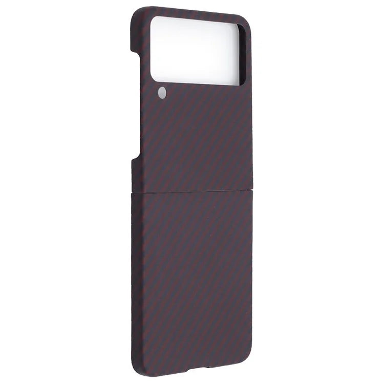 For Samsung Galaxy Z Flip4 5G Phone Shell Big Lens Cutout Aramid Fiber 1500D Coarse Texture Case