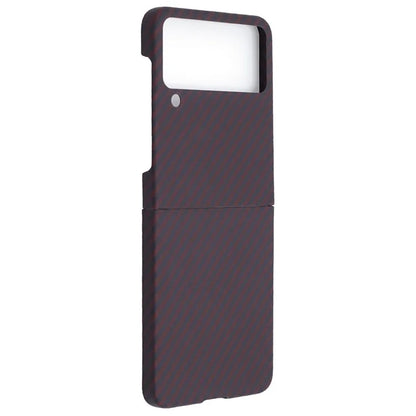 For Samsung Galaxy Z Flip4 5G Phone Shell Big Lens Cutout Aramid Fiber 1500D Coarse Texture Case