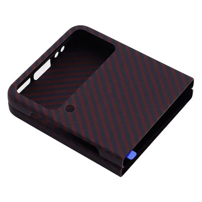 For Samsung Galaxy Z Flip4 5G Phone Shell Big Lens Cutout Aramid Fiber 1500D Coarse Texture Case