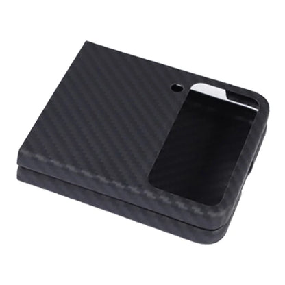 For Samsung Galaxy Z Flip4 5G Phone Shell Big Lens Cutout Aramid Fiber 1500D Coarse Texture Case