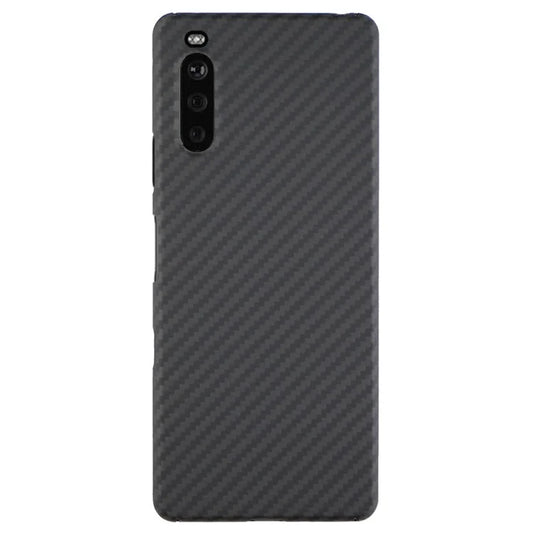 For Sony Xperia 10 III 5G / 10 III Lite Case 1500D Coarse Texture Slim-Fit Aramid Fiber Black Cover with Big Lens Cutout