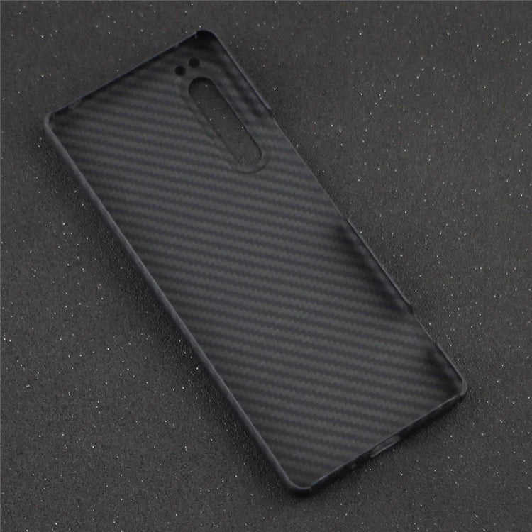 Aramid Fiber Phone Cover for Sony Xperia 1 II Case 1500D Coarse Texture Black Case with Big Lens Cutout