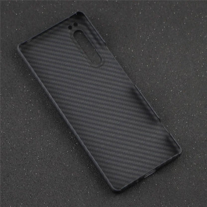 Aramid Fiber Phone Cover for Sony Xperia 1 II Case 1500D Coarse Texture Black Case with Big Lens Cutout