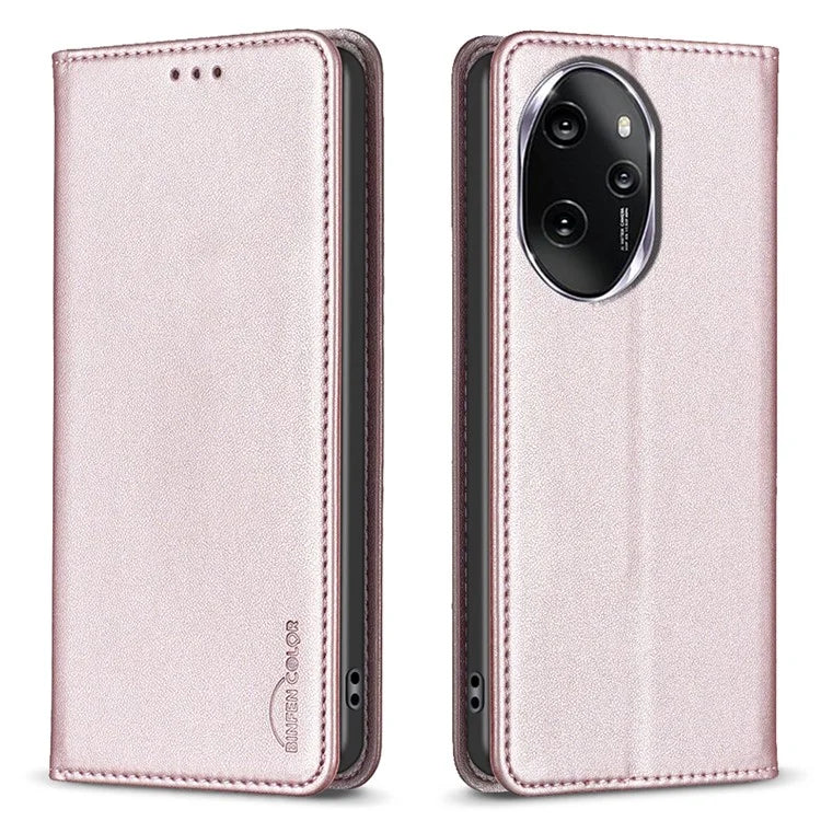 BINFEN COLOR BF18 For Honor 100 Pro 5G Cover Card Holder Leather Stand Cell Phone Case