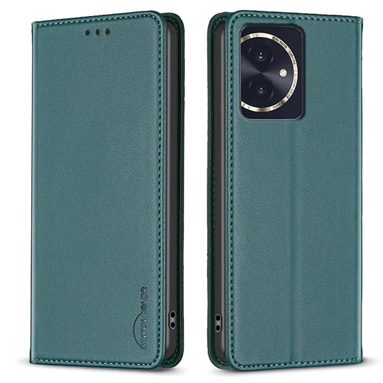 BINFEN COLOR BF18 For Honor 100 5G Cell Phone Case Card Holder Flip Stand Leather Cover