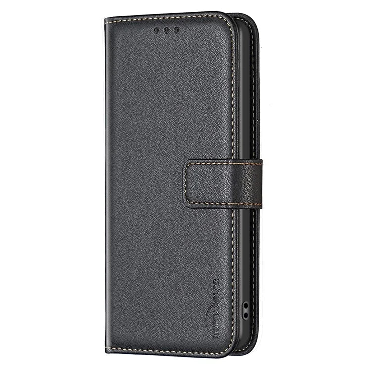 BINFEN COLOR BF17 For Honor 100 5G Cell Phone Case PU Leather Wallet Anti-drop Cover