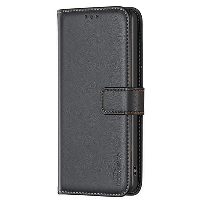 BINFEN COLOR BF17 For Honor 100 5G Cell Phone Case PU Leather Wallet Anti-drop Cover