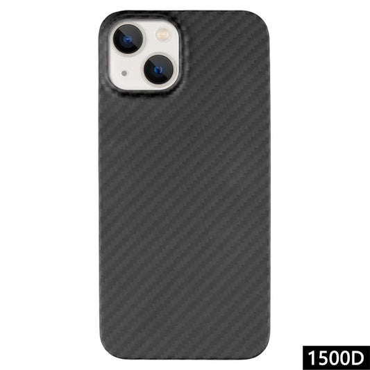 For iPhone 13 Case 1500D Coarse Texture Aramid Fiber Phone Cover with Big Lens Cutout