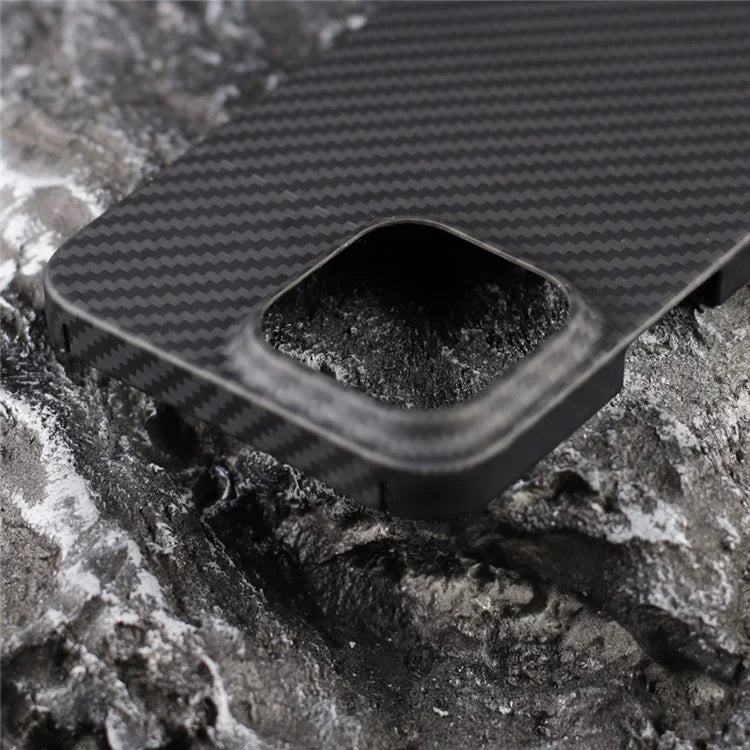 For iPhone 13 Case 1500D Coarse Texture Aramid Fiber Phone Cover with Big Lens Cutout