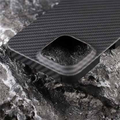 For iPhone 13 Case 1500D Coarse Texture Aramid Fiber Phone Cover with Big Lens Cutout