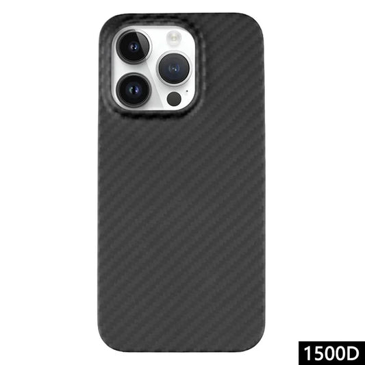 For iPhone 13 mini Case Black Aramid Fiber 1500D Coarse Texture Phone Shell with Big Lens Cutout