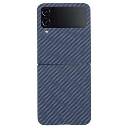 For Samsung Galaxy Z Flip4 5G Phone Case 1500D Coarse Texture Carbon Fiber Texture Aramid Fiber Shell (Big Rear Lens Hole)