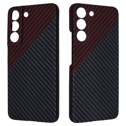 For Samsung Galaxy S21+ 5G Case Aramid 1500D Coarse Texture Fiber Dual Color Splicing Precise Lens Cutout Cover