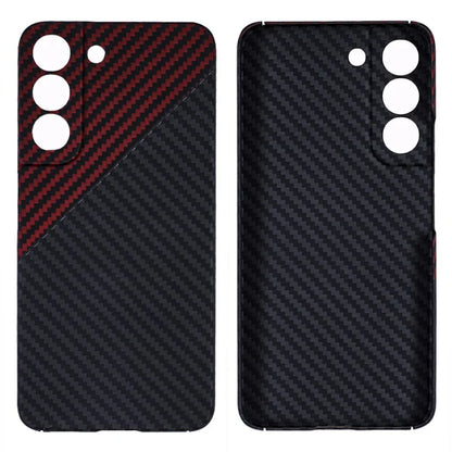 For Samsung Galaxy S22 5G Case 1500D Coarse Texture Aramid Fiber Color Splicing Precise Lens Cutout Back Cover