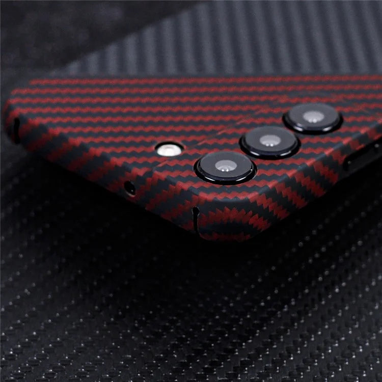 For Samsung Galaxy S21 5G / 4G Case 1500D Coarse Texture Color Splicing Aramid Fiber Precise Lens Cutout Cover