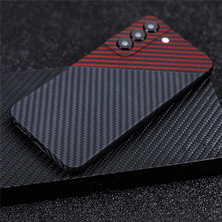 For Samsung Galaxy S21 5G / 4G Case 1500D Coarse Texture Color Splicing Aramid Fiber Precise Lens Cutout Cover