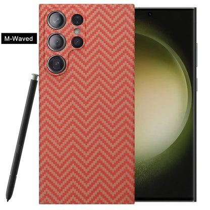 For Samsung Galaxy S22 Ultra 5G Aramid Fiber Precise Cutout Cell Phone Case M-Waved Texture Cover