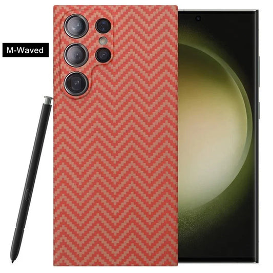 Cell Phone Case for Samsung Galaxy S23 Ultra , Aramid Fiber Precise Cutout M-Waved Texture Cover