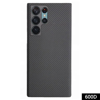 For Samsung Galaxy S22 Ultra 5G Case Compatible with MagSafe 600D Fine Textured Aramid Fiber Black Phone Cover with Metal Lens Frame