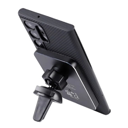For Samsung Galaxy S22 Ultra 5G Case Compatible with MagSafe 600D Fine Textured Aramid Fiber Black Phone Cover with Metal Lens Frame