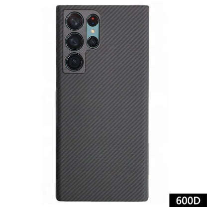 For Samsung Galaxy S21 Ultra 5G Aramid Fiber Case Compatible with MagSafe 600D Fine Textured Lens Guard Phone Cover, Black