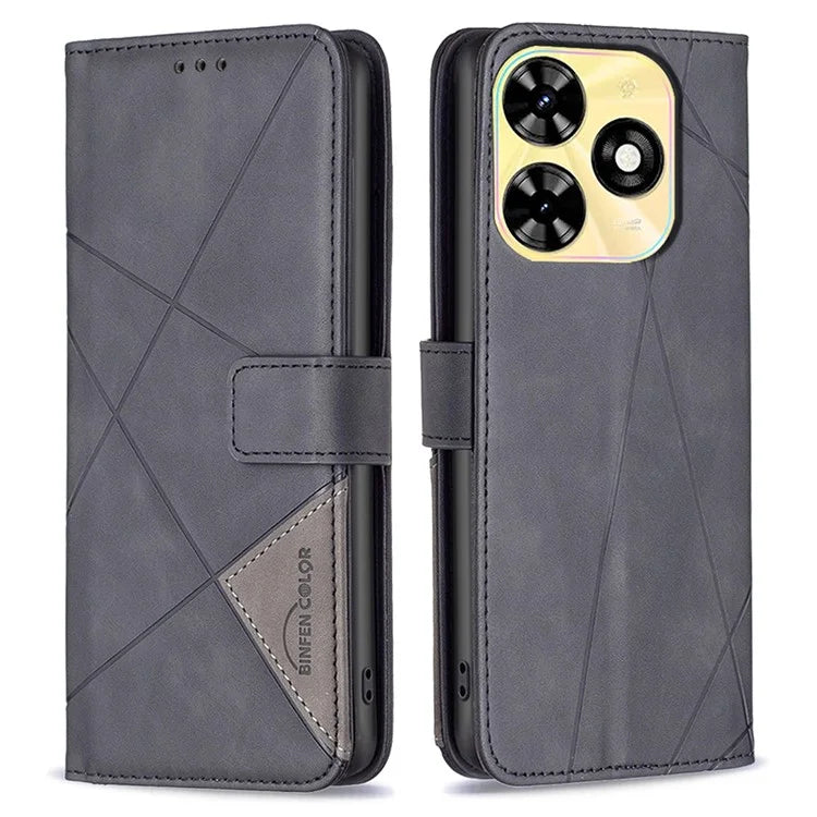 BINFEN COLOR BF05 For Transsion Tecno Spark Go 2024 4G / Spark 20C / Pop 8 Imprinted Phone Case Wallet Stand Leather Cover