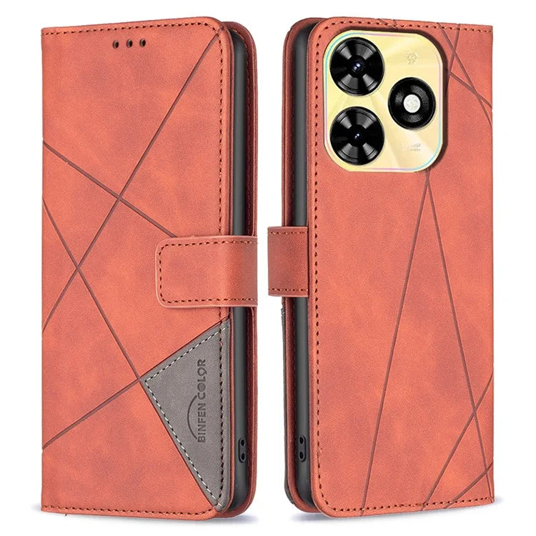 BINFEN COLOR BF05 For Transsion Tecno Spark Go 2024 4G / Spark 20C / Pop 8 Imprinted Phone Case Wallet Stand Leather Cover