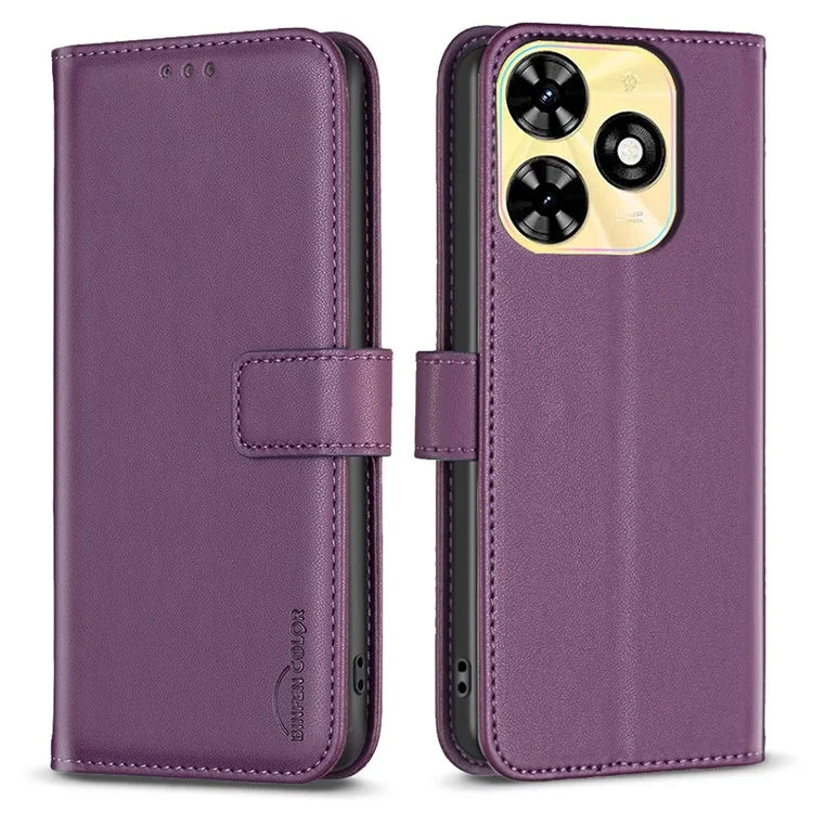 BINFEN COLOR BF17 For Transsion Tecno Spark Go 2024 4G / Spark 20C / Pop 8 Wallet Phone Case PU Leather Shell