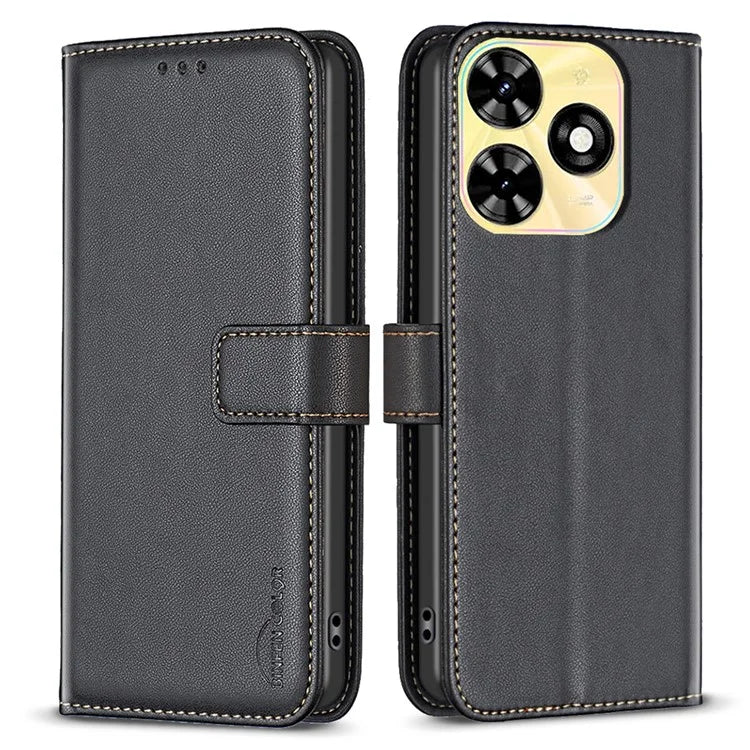 BINFEN COLOR BF17 For Transsion Tecno Spark Go 2024 4G / Spark 20C / Pop 8 Wallet Phone Case PU Leather Shell