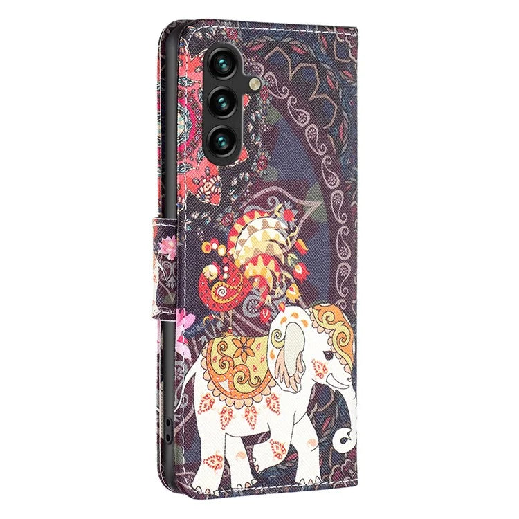 For Samsung Galaxy A35 5G Leather Case Pattern Printing Phone Wallet Cover
