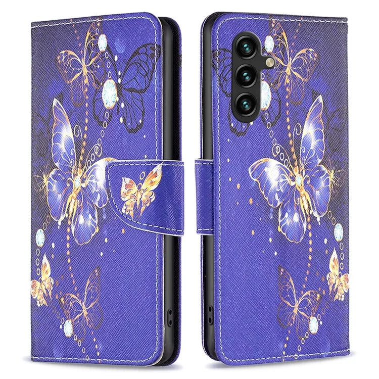 For Samsung Galaxy A35 5G Leather Case Pattern Printing Phone Wallet Cover