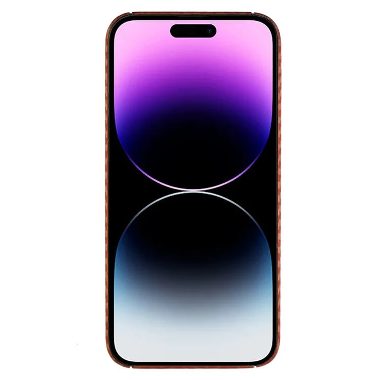 Metal Lens Frame Cover for iPhone 14 Pro M-Waved Texture Aramid Fiber Cell Phone Case