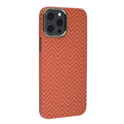 Metal Lens Frame Cover for iPhone 14 Pro M-Waved Texture Aramid Fiber Cell Phone Case