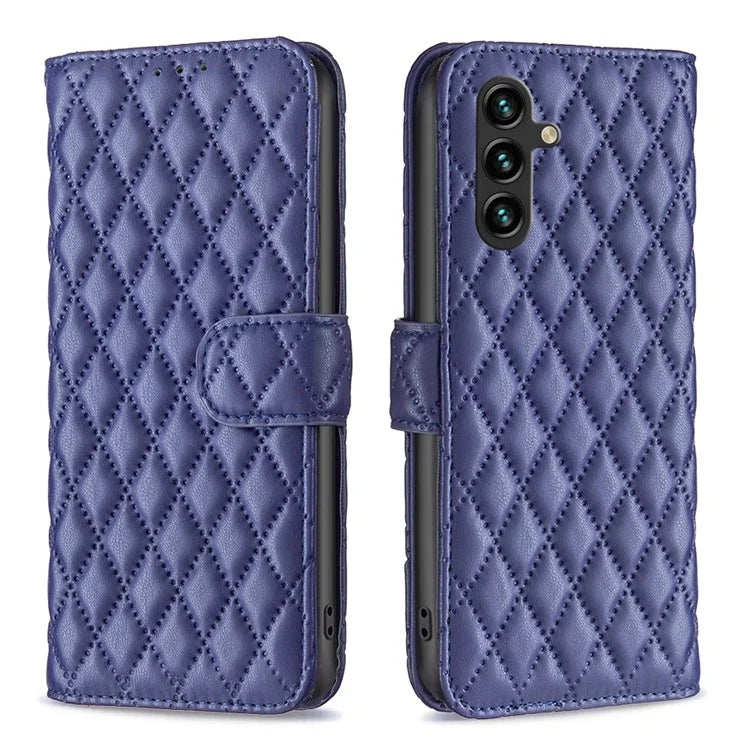 BINFEN COLOR BF Style-14 For Samsung Galaxy A35 5G Phone Case Rhombus Grid Leather Cover
