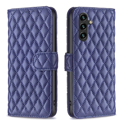 BINFEN COLOR BF Style-14 For Samsung Galaxy A35 5G Phone Case Rhombus Grid Leather Cover