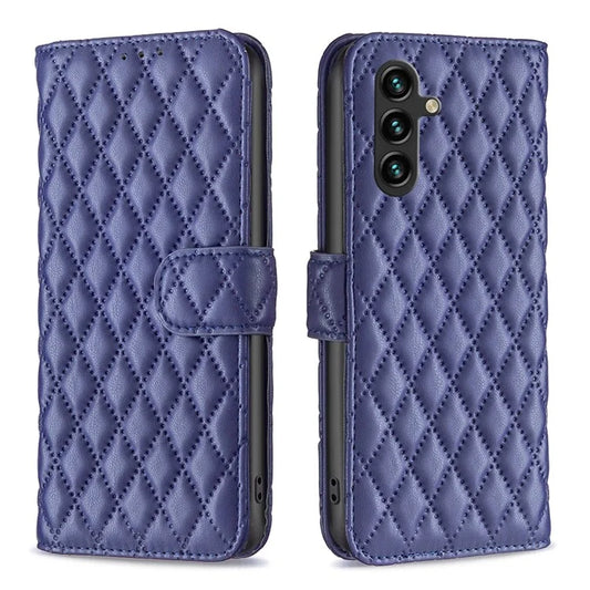 BINFEN COLOR BF Style-14 For Samsung Galaxy A35 5G Phone Case Rhombus Grid Leather Cover